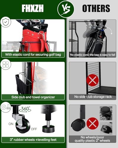 FHXZH Golf Bags Storage Garage Organizer - Image 5