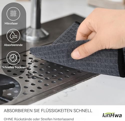 KinHwa Waffle Microfiber Dish Cloths Kitchen Towels - Image 5