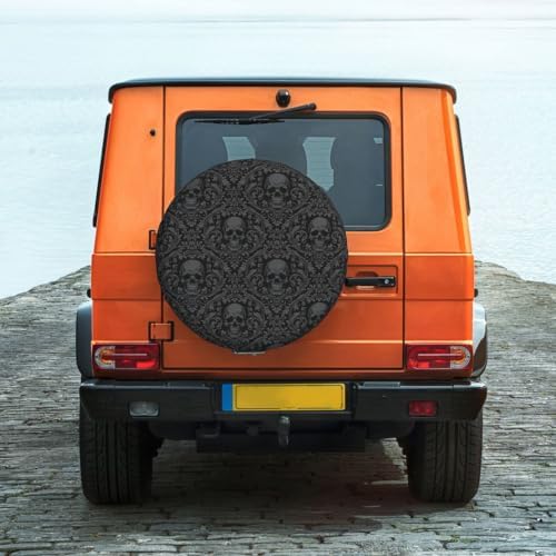 Skull Spare Tire Cover Waterproof Wheel Cover 15 Inch Universal Fit - Image 2