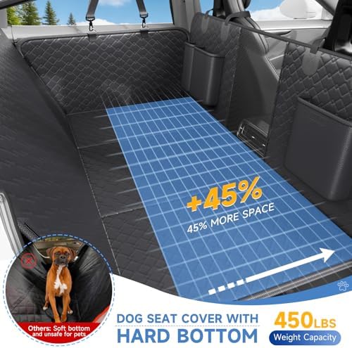 Dog Car Seat Cover Waterproof Vegan Leather, Scratchproof, Hard Bottom Back - Image 3