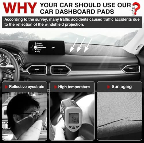 Cartist Dashboard Cover Mat for 2017-2022 2023 2024 2025 Mazda CX-5 CX5 - Image 2