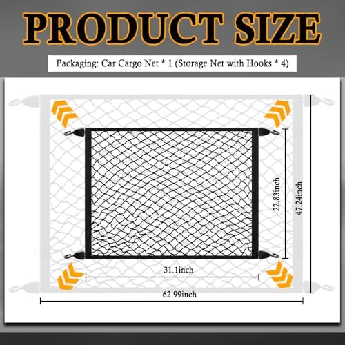 Upgrade Cargo Net for SUV with 4 Hooks Stretchy 32x23 to 63x47 - Image 2