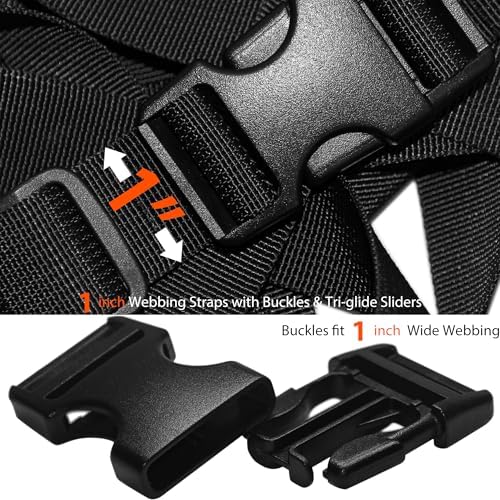 1" Straps and Buckles Set: 6 yard Nylon Webbing 1 inch Wide, 6 pack Side - Image 4