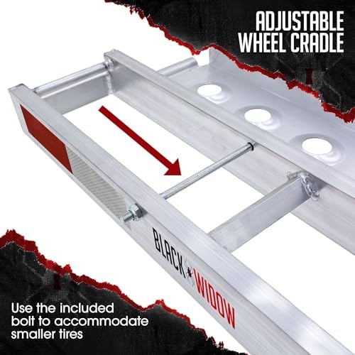 Black Widow Aluminum Dirt Bike Hitch Carrier, 400 lb, Extra-Long 6 Ft Ramp - Image 3