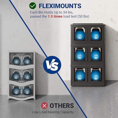 FLEXIMOUNTS 110 QT Stackable Plastic Storage Bins - Image 3