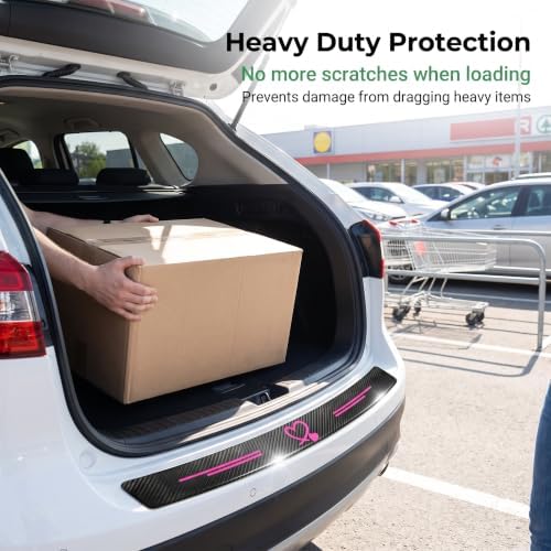 5 PCS Car Door Sill Guard Stickers, Carbon Fiber Heart Pattern Car Door Sill - Image 6