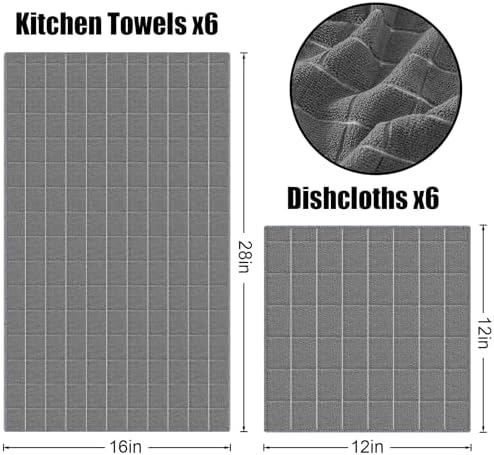 Homaxy Microfiber Kitchen Towels and Dishcloths Sets, 20 Pack - Image 6