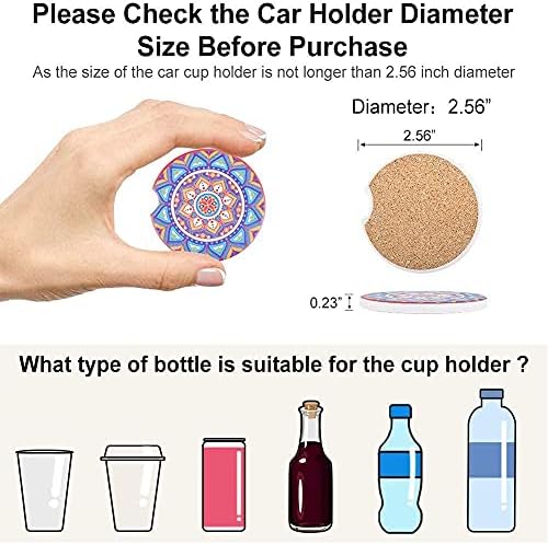Car Coasters for Drinks Absorbent, 10 Pack 2.56in Car Coasters Absorbent Ceramic - Image 4