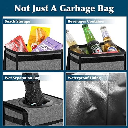 Femuar Car Trash Can Leak Proof Car Trash Bag Waterproof Car Garbage Can - Image 4