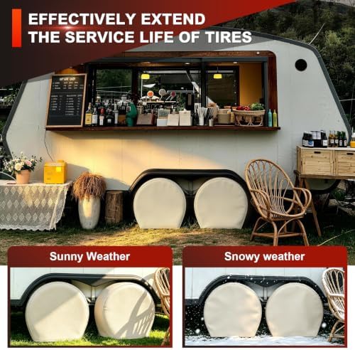 Explore Land Tire Covers 2 Pack Fit Tire Diameters 26-28.75 inch, Off White - Image 5