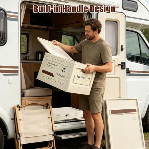 Collapsible Storage Bins with Lids, Camping Storage Box, 50L Foldable - Image 7