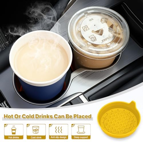 SINGARO Car Cup Holder Coaster, Silicone Cup Holder Insert, Universal Non-Slip - Image 3