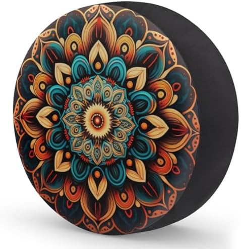 Rv Spare Tire Cover Wheel Vintage Mandala Flower Tire Covers Wheel Protectors - Image 2