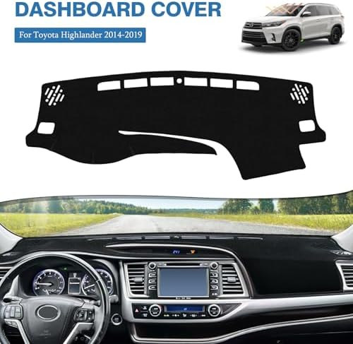 FIILINES Dash Cover for 2014-2019 Toyota Highlander, Dashboard Mat Exact Fit - Image 2