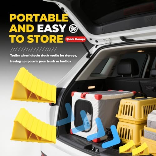 Wheel Chocks for Trailer 2 Pack, Non-Slip Heavy Duty Wheel Chocks for Parking - Image 6