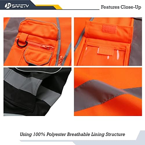 JKSafety Safety Vest for Men Women Reflective Hi Vis JK150 OBlack XXL - Image 2