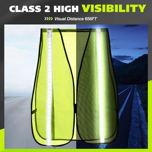 Jecery 20 Packs High Visibility Vest Safety Reflective Hi Visibility Mesh Vest - Image 4
