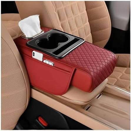 Zpana 4 in 1 Car Center Console Armrest Pillow, Memory Foam, Wine Red by Zpana