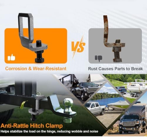 Luocute 2 Inch Hitch Anti Rattle Stabilizer, Clamp - Image 3