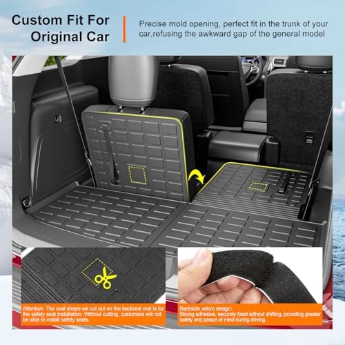 powoq 6&7 Seats Cargo Mat Trunk Mat Compatible - Image 2