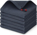 Homaxy 100% Cotton Waffle Weave Dish Cloths, 6 Pack, Dark Grey by Homaxy