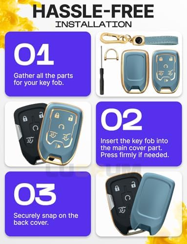 Lucrum Compatible with Chevy, Buick Key Fob Cover & Keychain - Image 6