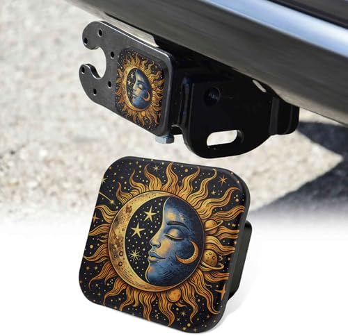 2 Inch Galaxy Black Sun Moon Trailer Hitch Cover Rubber Receiver Tube Plug Cap by Unknown