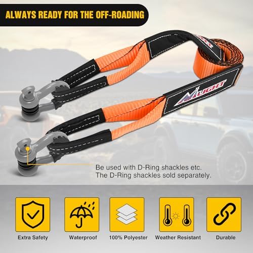Nilight 3" x 8' Tree Saver Tow Strap Lab Tested 31, 500lbs Break Strength - Image 4