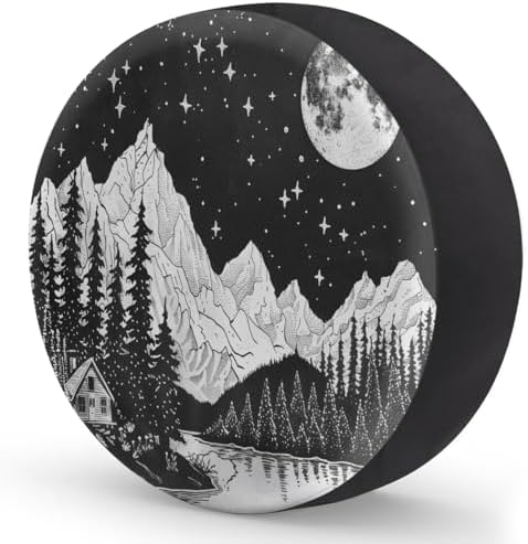 Rv Spare Tire Cover Wheel Mountain Moon Forest Tire Covers Wheel Protectors - Image 2