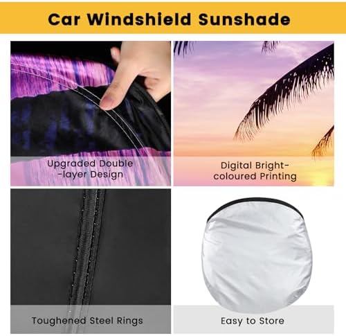 Windshield Sun Shade, Reflective Car Sunshade Blocks Heat, 57 x 31.5 in - Image 4