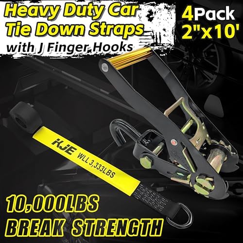 KJE 4 Pack Car Tie Down Straps for Trailers - Image 2