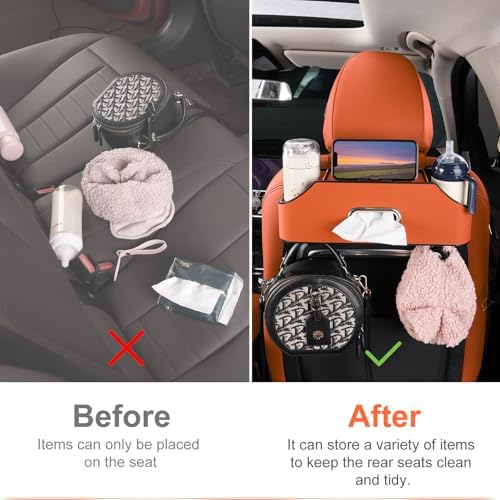 Car Seat Back Cup Holder, 4-in-1 Multifunctional Backseat Organizer - Image 2
