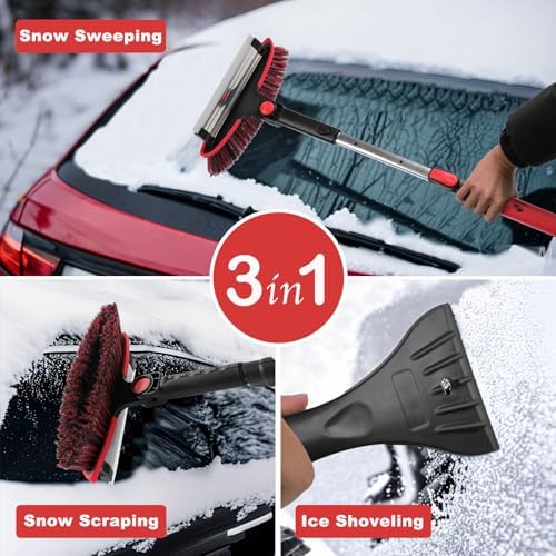 CARCAREZ 39" Extendable Car Snow Brush and Ice Scraper, Windshield Window Ice - Image 2