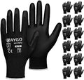 KAYGO Safety Work Gloves for Men Women, PU Coated Palm & Fingers by KAYGO