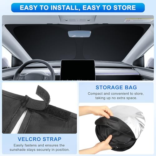 INSAUTO Windshield Sun Shade for Chevrolet Silverado/GMC Sierra 2007-2013 - Image 4