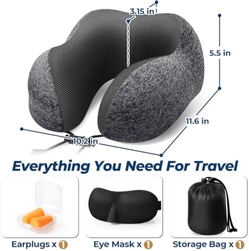 ExploreBliss Travel Pillow, Memory Foam Neck Pillow Airplane - Image 2