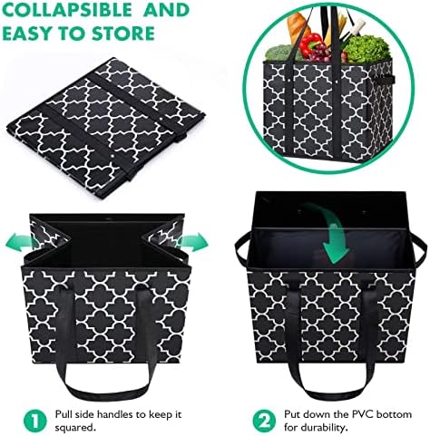 Reusable Grocery Bags 2-Pack Foldable Washable Large Storage Basket - Image 5