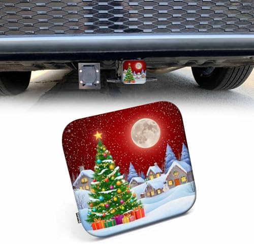 Trailer Hitch Cover 2 Inch Christmas, Christmas Trees Snowy Winter Heavy-Duty by Beabes