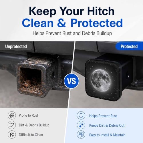 2" Hitch Cover Full Moon Rubber Towing Hitch Covers Hitch Protector - Image 5