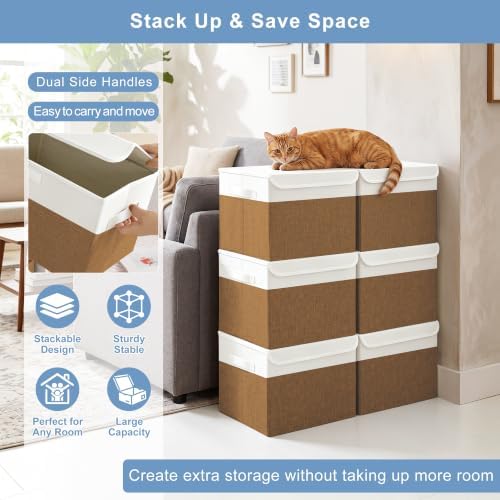 Large 17" 42 Quarts Collapsible Stackable Storage Bins - Image 5