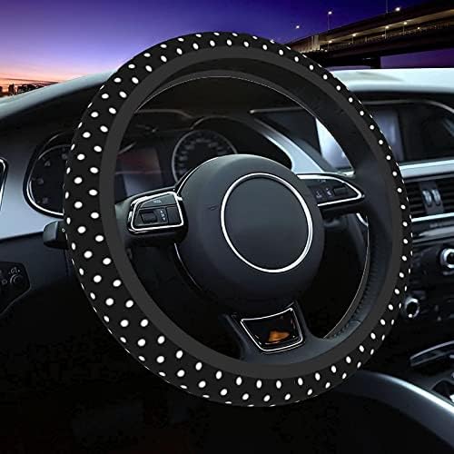 Black and White Polka Dot Steering Wheel Covers Non Slip Neoprene Steering - Image 5