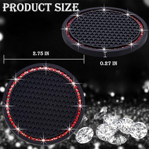 4PCS Bling Cup Holder Coaster, 2.75 Inch Auto Car Cup Holder Insert Coasters - Image 2