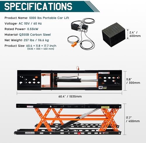 Albott 5000 lb Portable Car Lift - Image 2