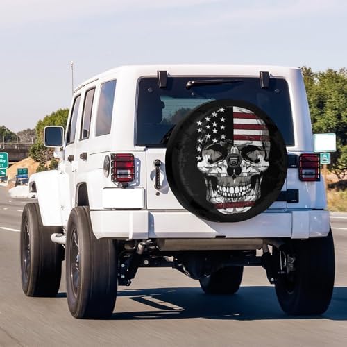 Skull American Flag Spare Tire Cover - Image 2
