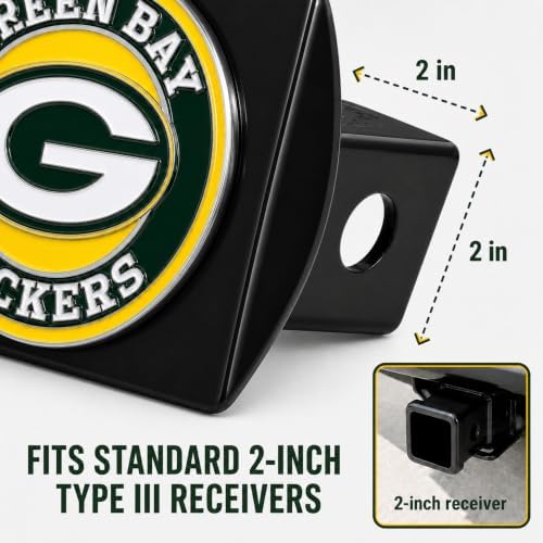 Green Bay Packers Trailer Hitch Cover - Image 3