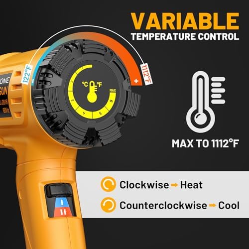 SEEKONE 1800W Heat Gun with Carry Case 122℉-1112℉ Variable Temp - Image 4