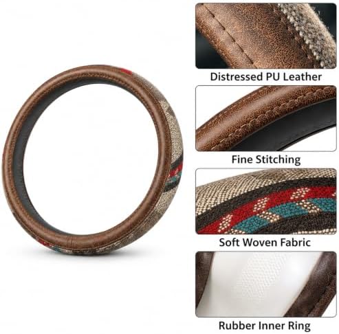 Universal 15inch Ethnic Style Baja Blanket Steering Wheel Cover - Image 4