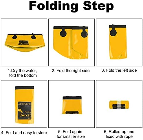 2 Pack Collapsible Bucket 5 Gallon Container Folding Water Bucket Portable Wash - Image 4