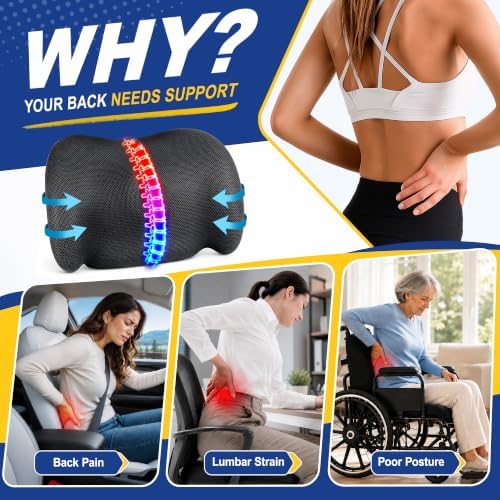 Lumbar Support Pillow for Car, Back Support Cushion for Office Chairs - Image 3