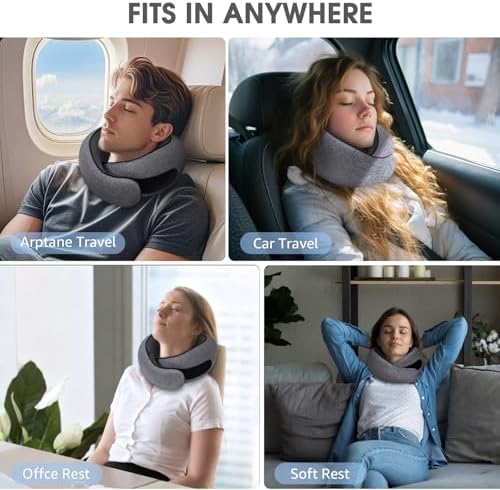 Neck Travel Pillows for Airplanes Memory Foam Neck Comfort Pillow Compact - Image 6